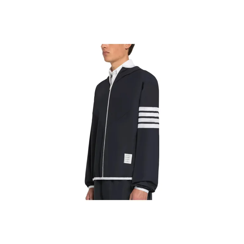 THOM BROWNE 4 Bar Zip Up Hooded Jacket-5