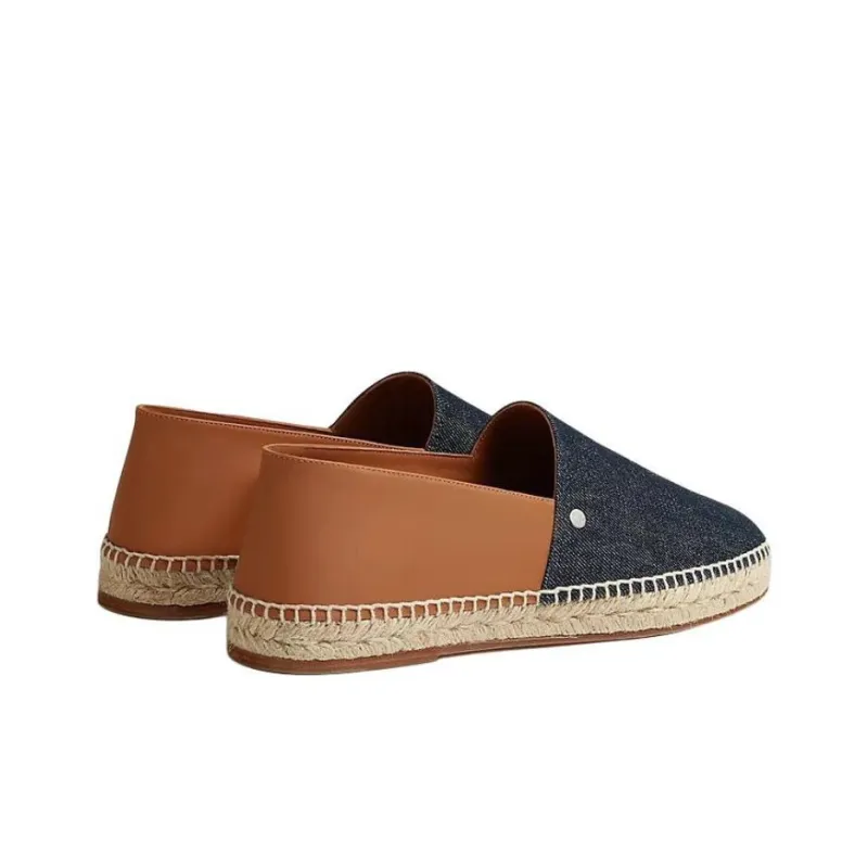 HERMES Joven Espadrilles Men's Black Brown-3
