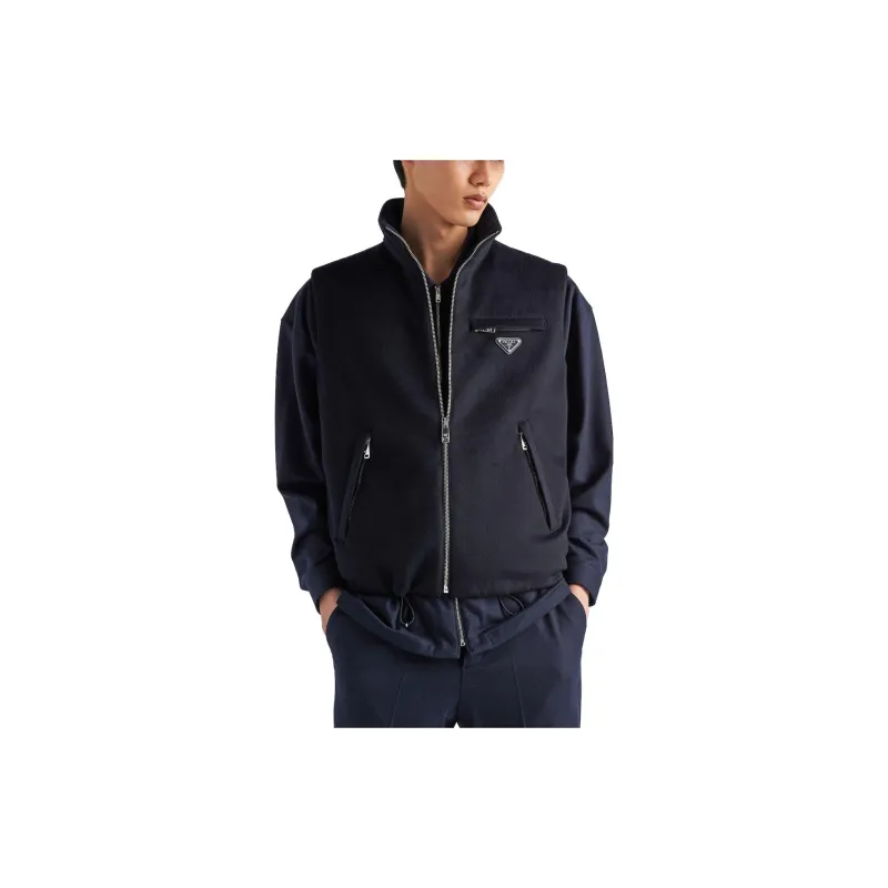 PRADA Logo-Triangle Zip-Up Gilet-3