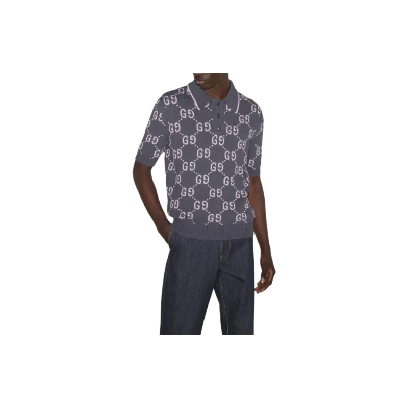 GUCCI FW24 Polo Shirt Men's Dark Gray-1