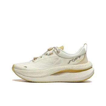 LiNing Wear Resistant Slip Resistant Low Top Casual Shoes Women's Beige Yellow