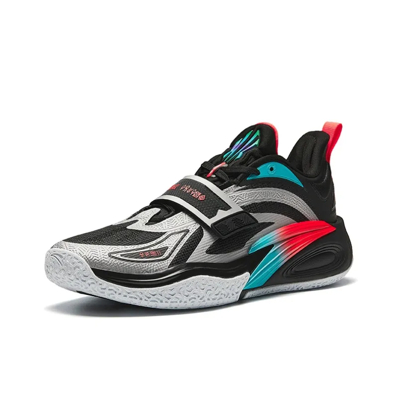 Anta KAI 1 Cushioned Slip Resistant Low Top Basketball Shoes Unisex Black Silver-1
