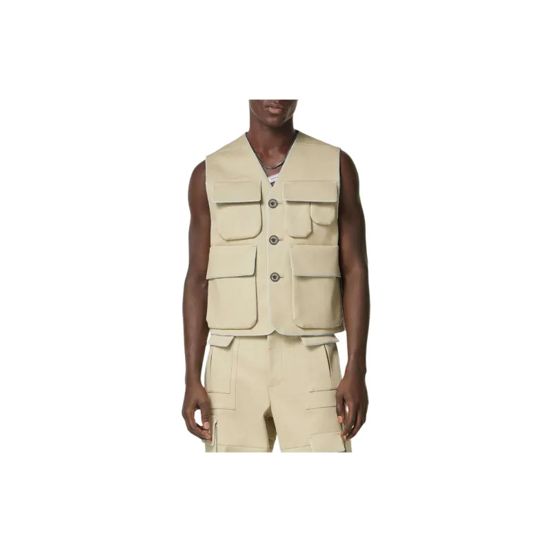 VERSACE Bonded Gabardine Cargo Vest-1