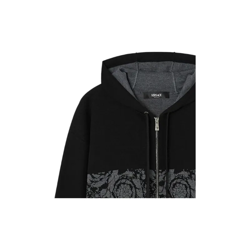 VERSACE Barocco jacquard Zip up Hoodie-5