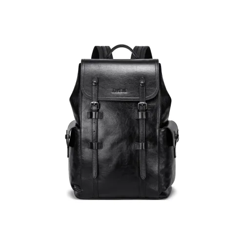 Ace Paul Top Grain Cow Leather Backpack Regular Men's Black