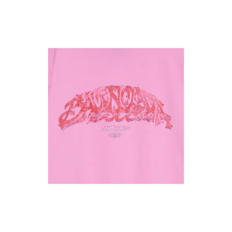 Balenciaga SS23 T Shirt Loose Fit Style Unisex Pink-5
