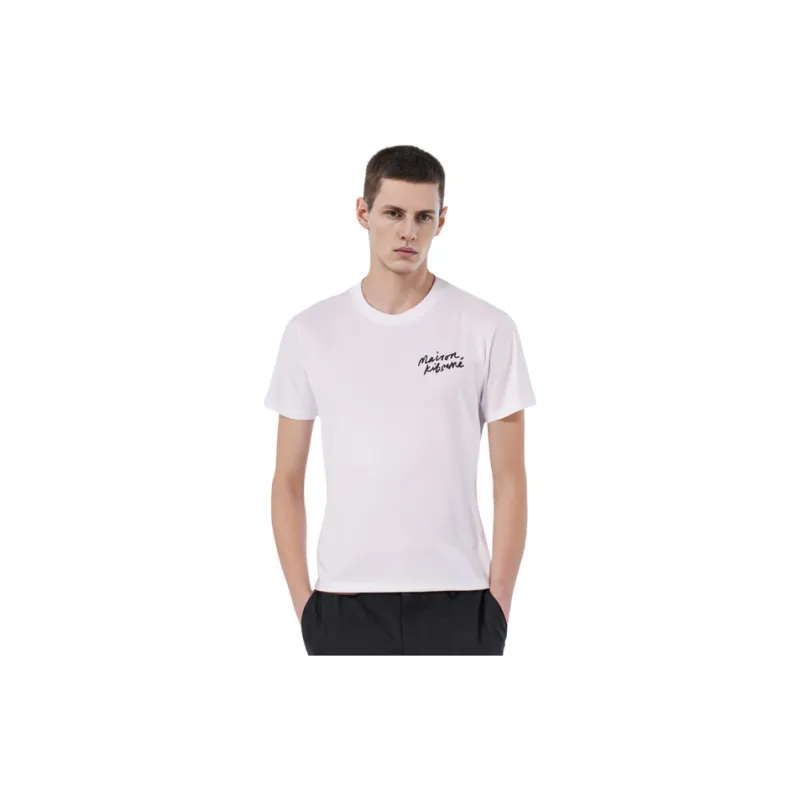 Maison Kitsune Logo Embroidered Crewneck T Shirt-2