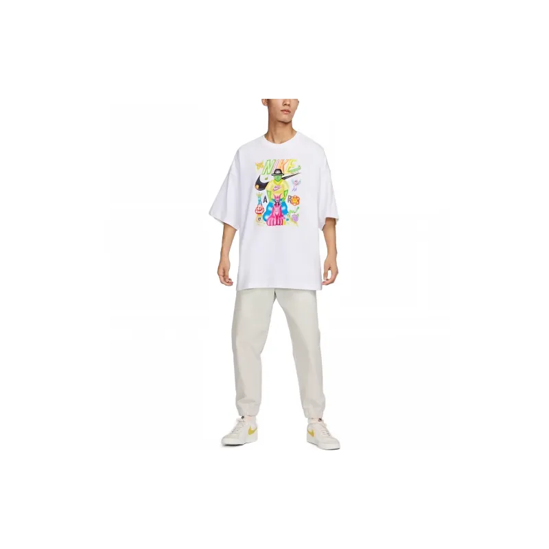Nike Drop Shoulder Sleeve T Shirt Men's White-1