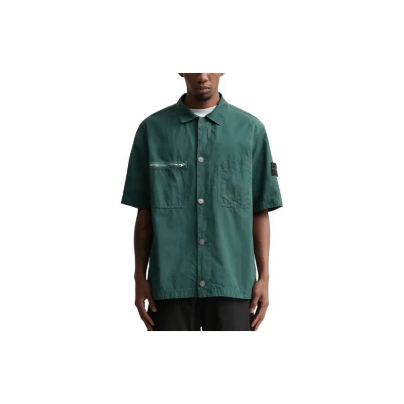 STONE ISLAND Shirts Men Bottle Green Gift Box Set-2