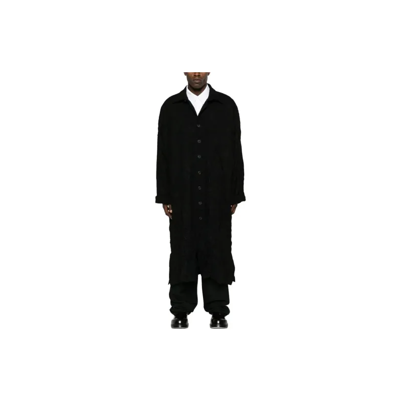 Yohji Yamamoto Pour Homme Wrinkled Single-Breasted Coat-1