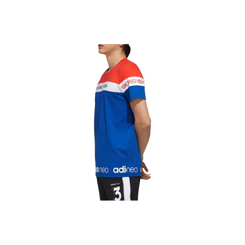 Adidas Neo T Shirt Men's Red Blue Patchwork-2