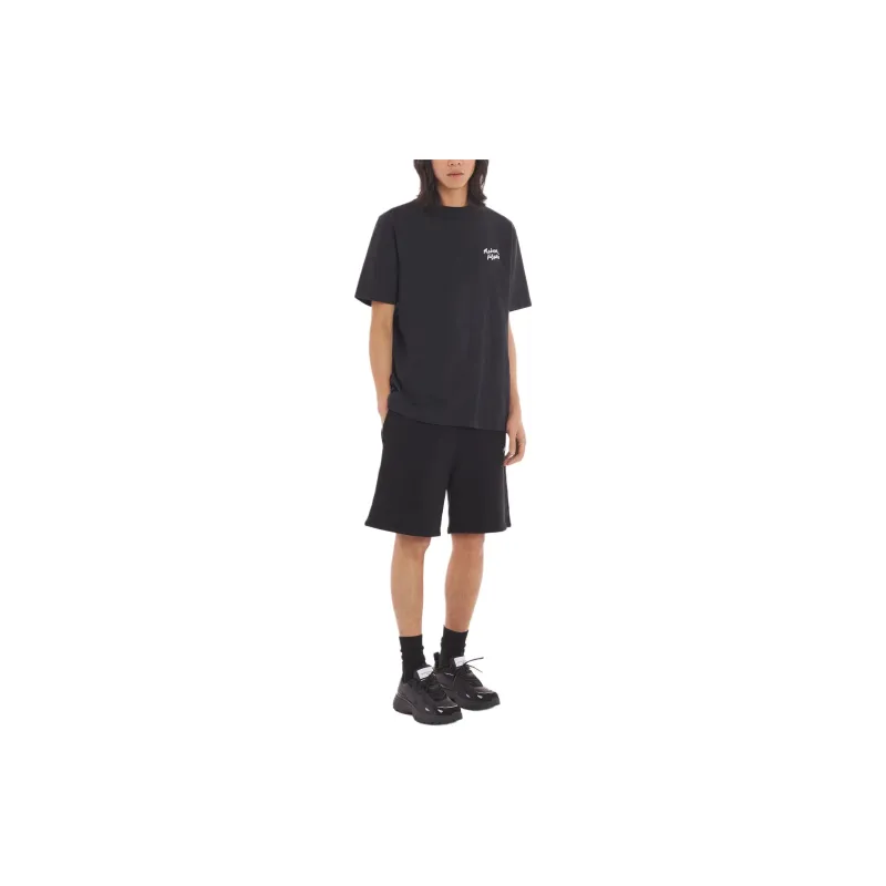 Maison Kitsune Logo Embroidered Crewneck T Shirt-2