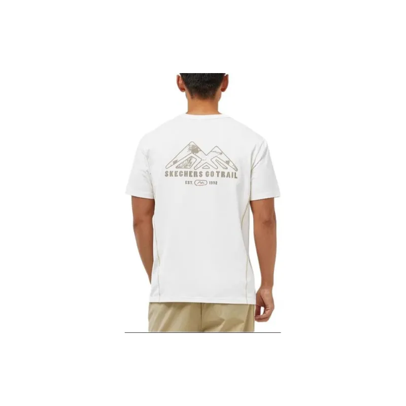 Skechers SS24 T-Shirt Men's Cream Beige White-4