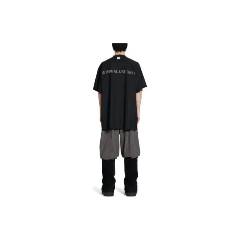 Balenciaga FW24 ‘Internal Use Only’ Inside-Out T-Shirt Black-3