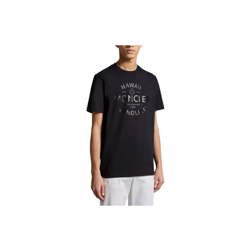 Moncler Laminated Logo Print T Shirt-3