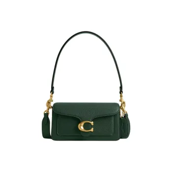 COACH Tabby Polished Pebble Leather Portable Crossbody Bag, Shoulder Bag Small Size Women's Hunter Green