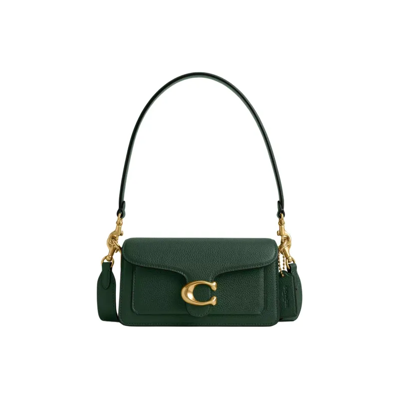 COACH Tabby Polished Pebble Leather Portable Crossbody Bag, Shoulder Bag Small Size Women's Hunter Green-0