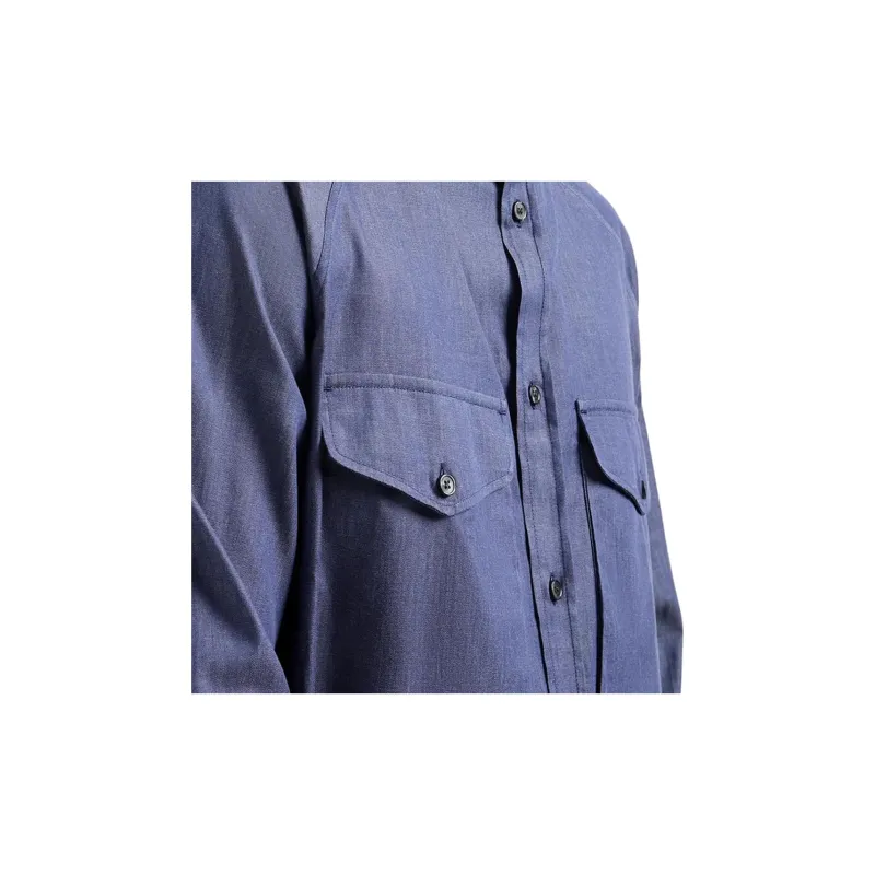 EMPORIO ARMANI Band collar Cotton Shirt-5