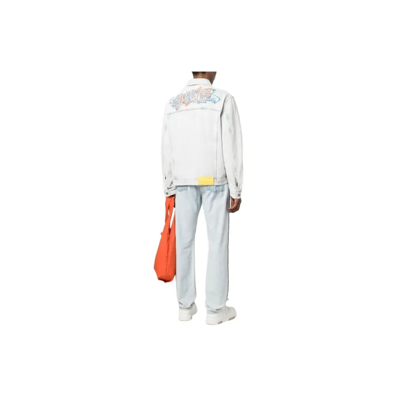 OFF WHITE Denim Jacket Men's Light Blue-4