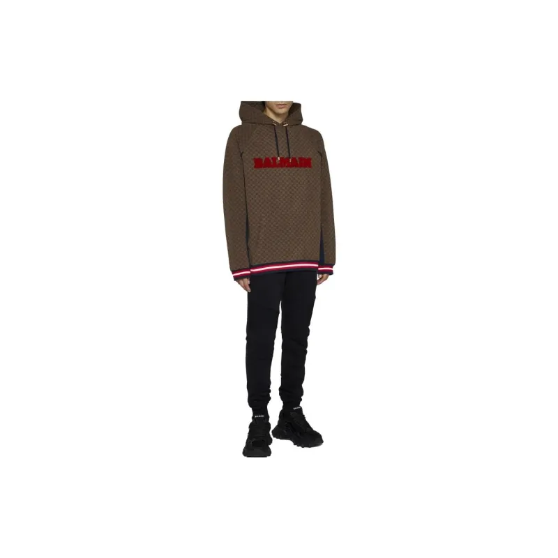 BALMAIN Mini Monogram Jacquard Hoodie-1