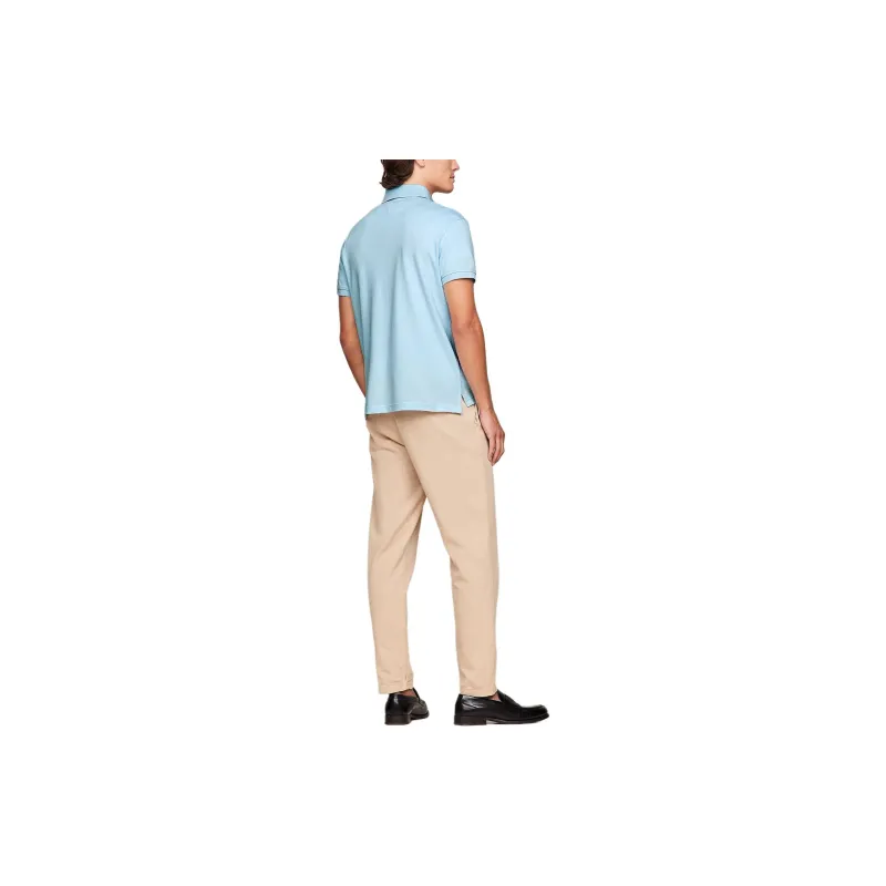 Tommy Hilfiger Collection Flag Embroidery Regular Polo Shirt Men's Light Blue-3