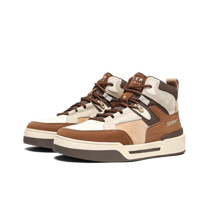 JEEP SPIRIT Slip Resistant Water Resistant Wear Resistant Lightweight Breathable High Top Skateboard Shoes Men's-3