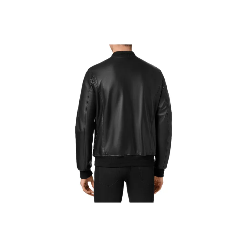 PHILIPP PLEIN Leather Jackets Men Black-3
