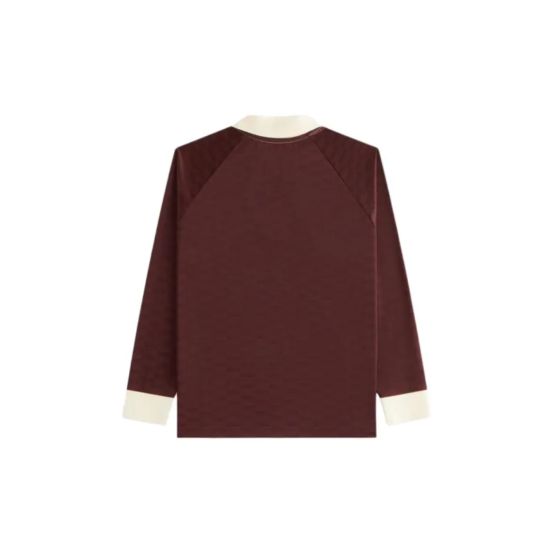 KITH FW24 Ridley Monogram Polo Shirt Women's Burgundy-1