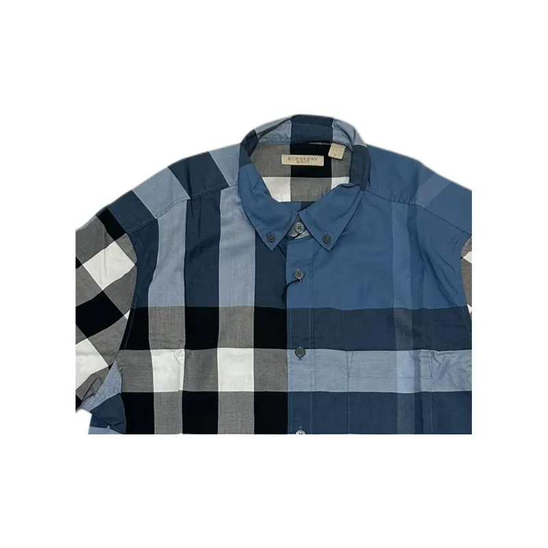 Burberry Shirts Men Blue-3