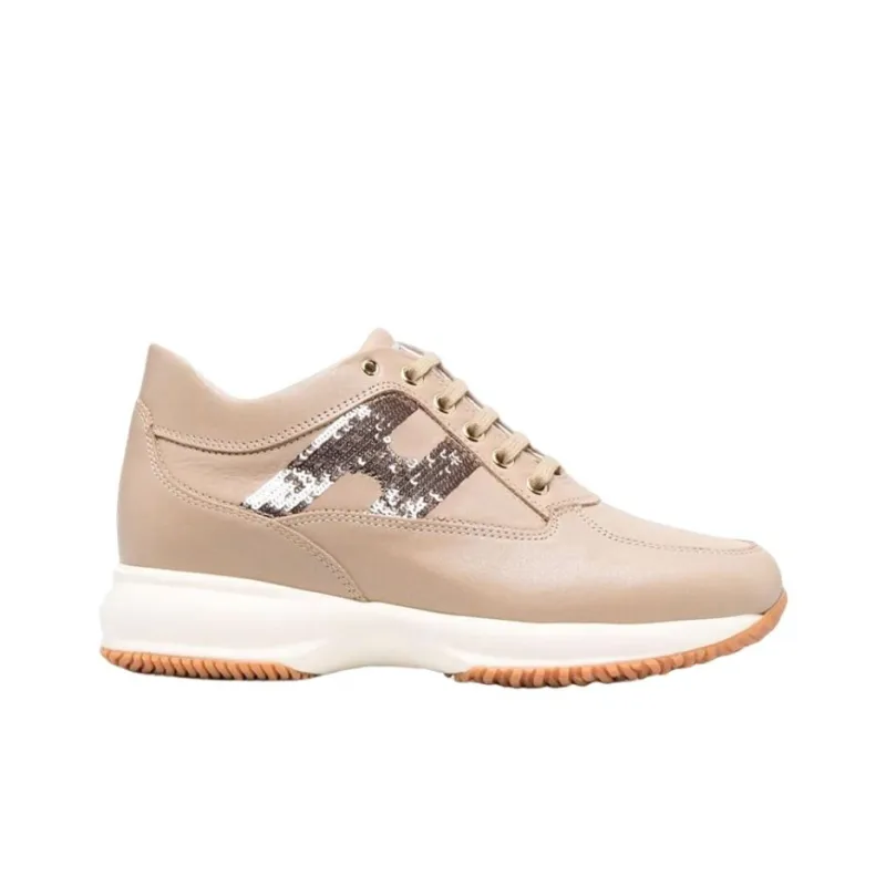HOGAN Interactive Anti-Slip And Wear-Resistant Lightweight Low-Top Casual Shoes Women's Nude Pink-1