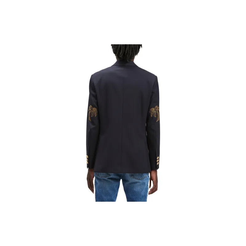 PALM ANGELS Palm Embroidered Double Breasted Blazer-2