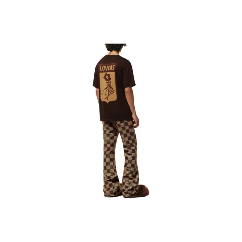 LOUIS VUITTON Short Sleeved Cotton Intarsia Crewneck-3