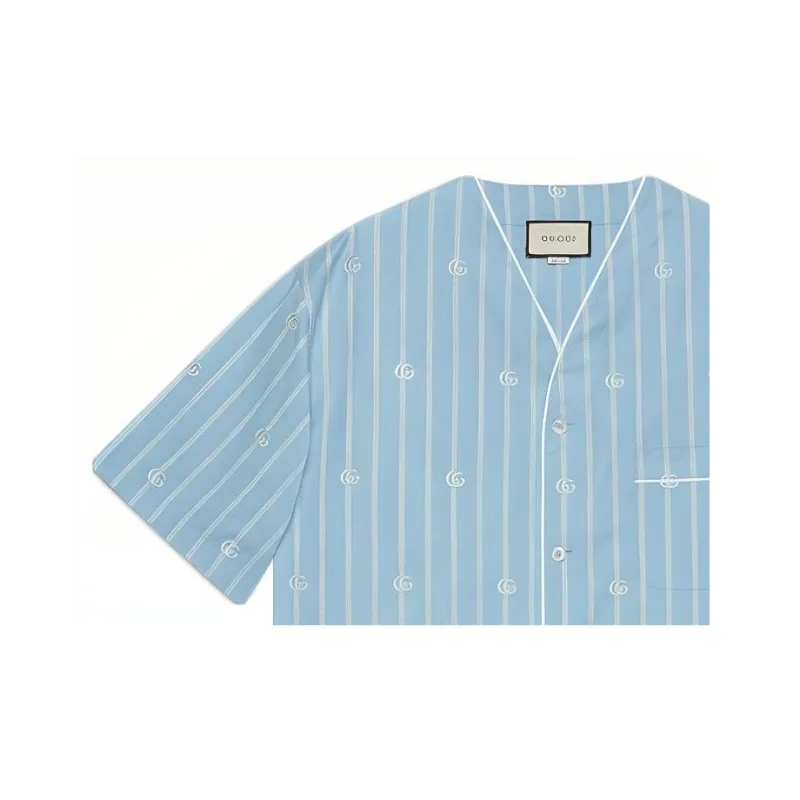 GUCCI Shirts Men Blue-4