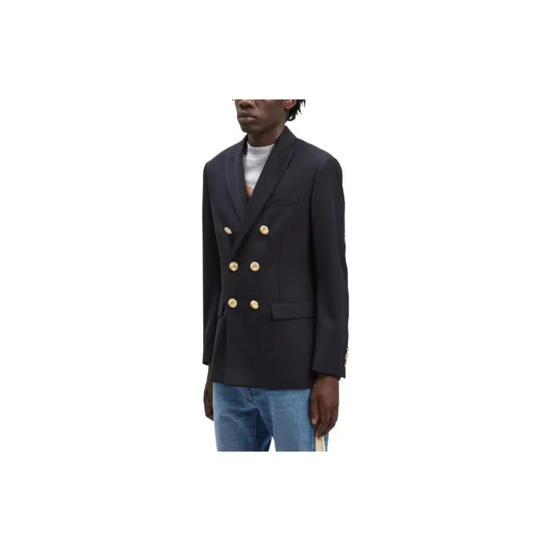 PALM ANGELS Palm Embroidered Double Breasted Blazer-4