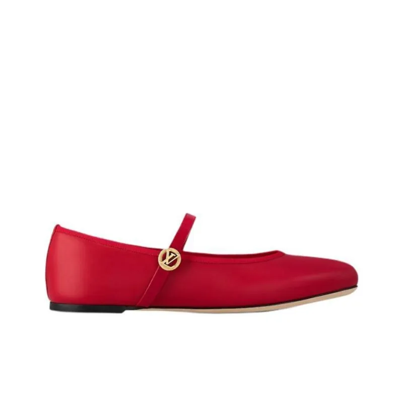 LOUIS VUITTON Romy Flat Casual Single Shoes Women's Red-1