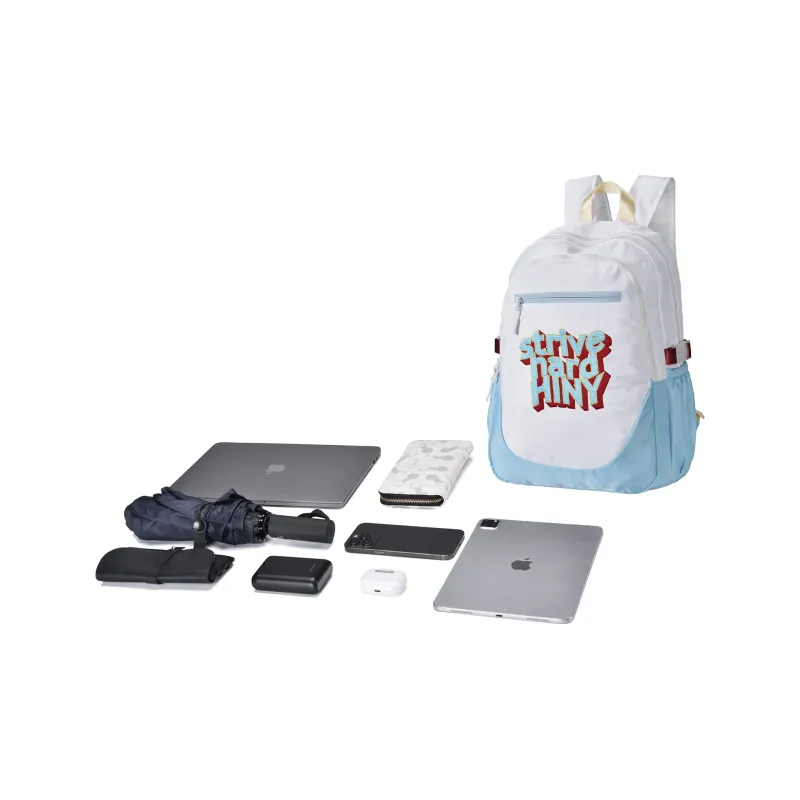 HINY Polyester Backpack 15.6 Inches Laptop Bag Regular Unisex Light Gray-4