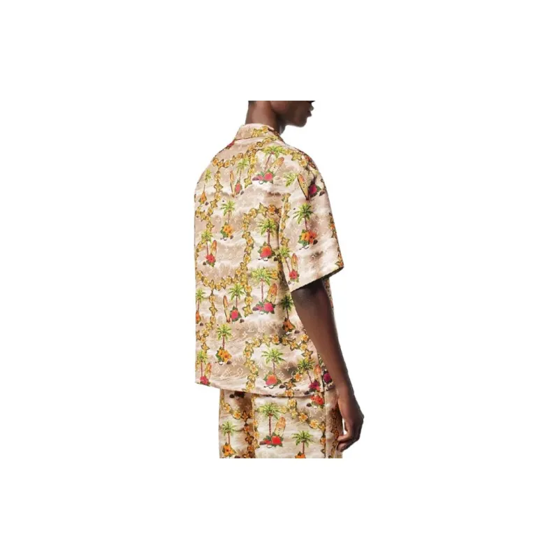 LOUIS VUITTON Monogram Short Sleeved Silk Shirt-4