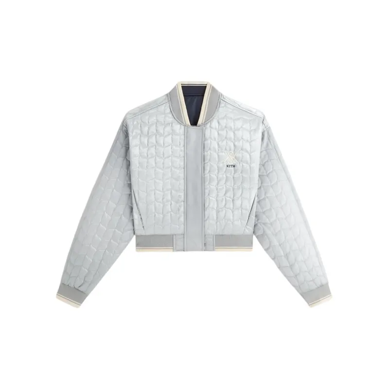 KITH Women's Landry Cropped Satin Bomber 'Placid'-2