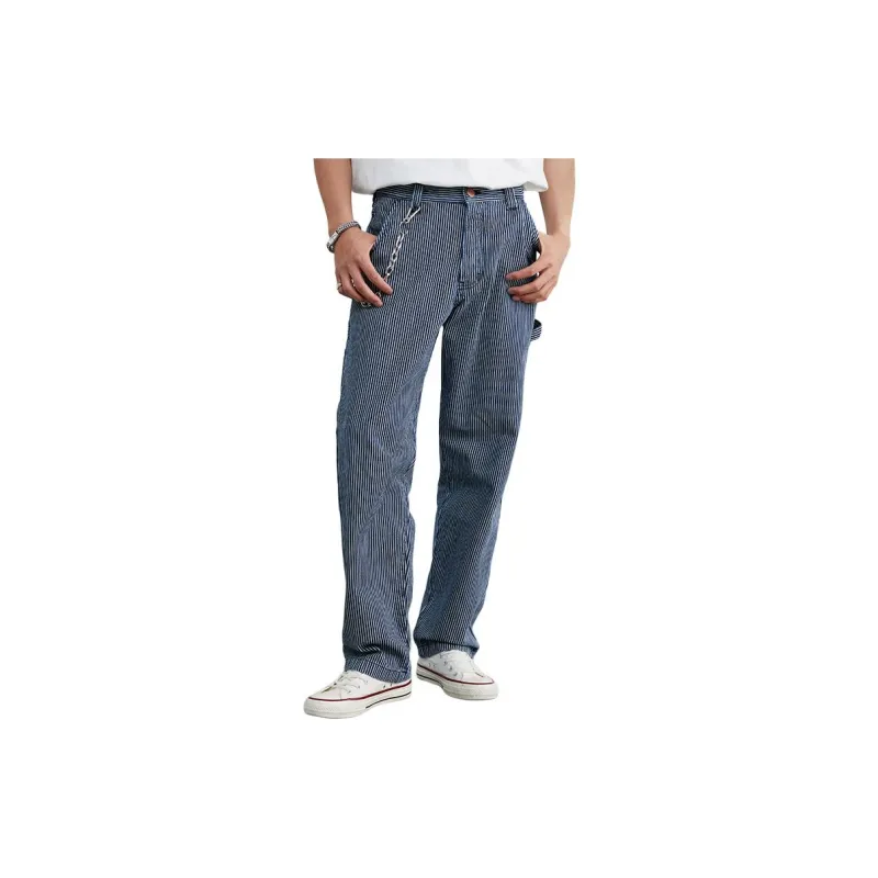 WRANGLER Casual Pants Men's Blue White Stripes-2