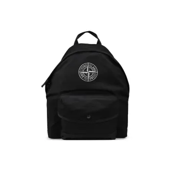 STONE ISLAND Logo Embroidered Zip Up Backpack