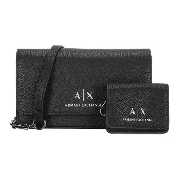 EMPORIO ARMANI Pu Synthetic Leather Combo Bag, Crossbody Bag, Shoulder Bag Women's Black