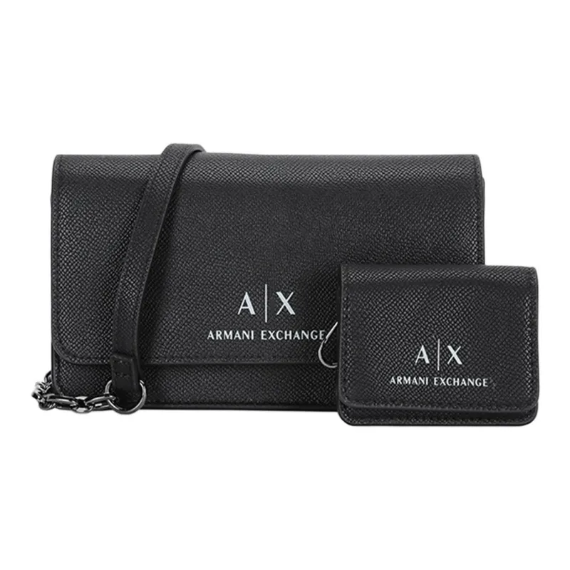 EMPORIO ARMANI Pu Synthetic Leather Combo Bag, Crossbody Bag, Shoulder Bag Women's Black-0