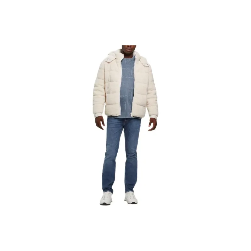 GUESS Teddy Puffer Jacket Jackets Coats Men's White-2