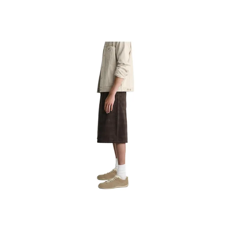 ZARA Denim Shorts Men Brown-4