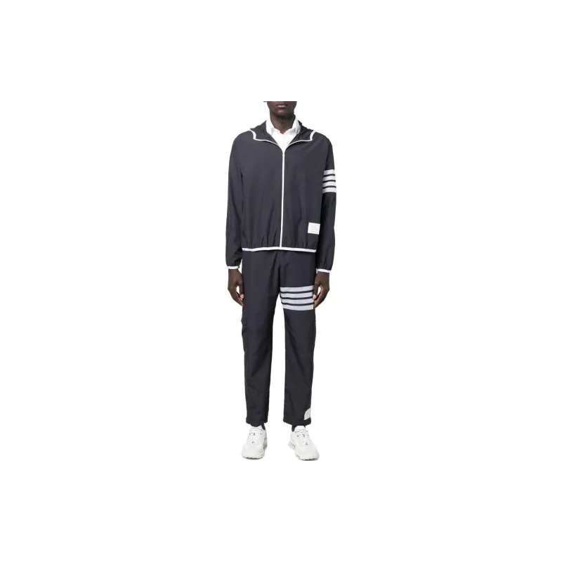THOM BROWNE 4 Bar Zip Up Hooded Jacket-1