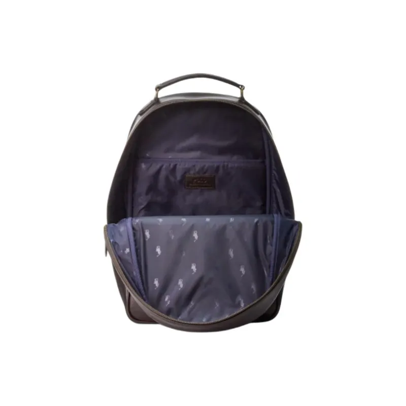 Polo Ralph Lauren Cow Leather Backpack Regular Men's Dark Brown-3