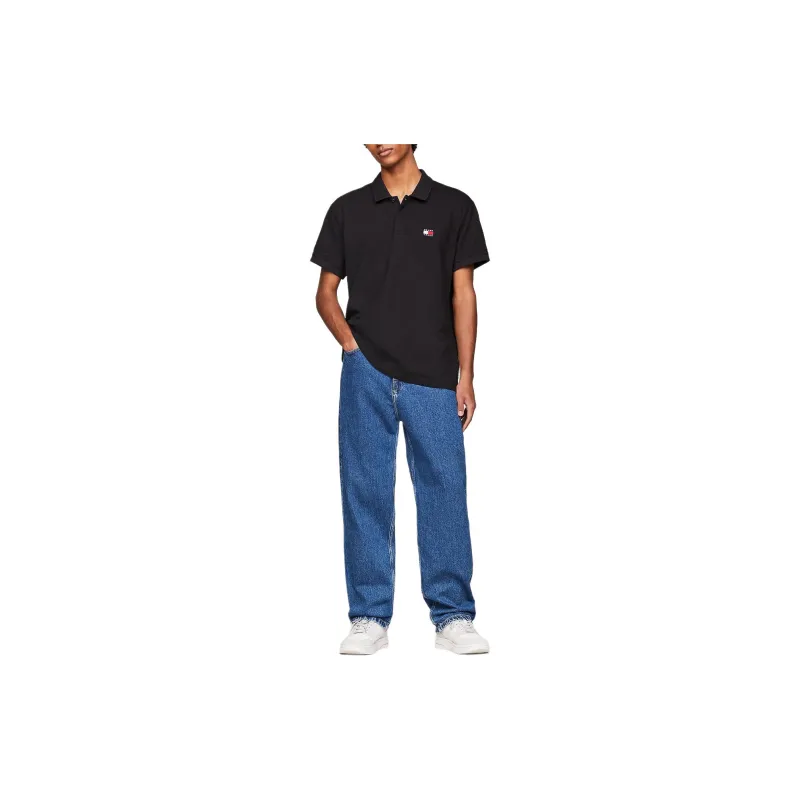 Tommy Hilfiger Badge Regular Fit Polo Shirt Men's Black-2
