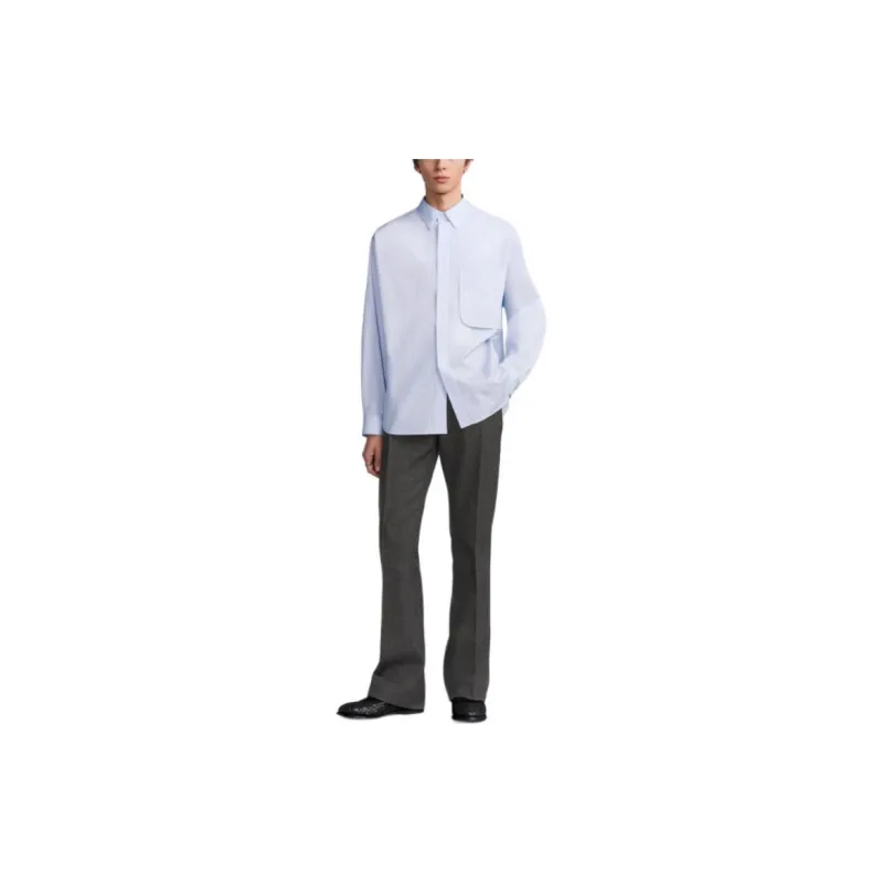 DIOR Homme Christian DIOR Couture Embroidered Pinstriped Shirt-2