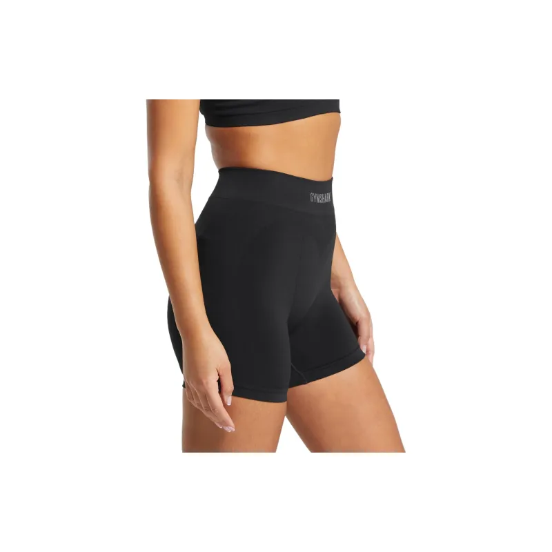 GYMSHARK Seamless Boxers Sports Shorts Women's Black-2
