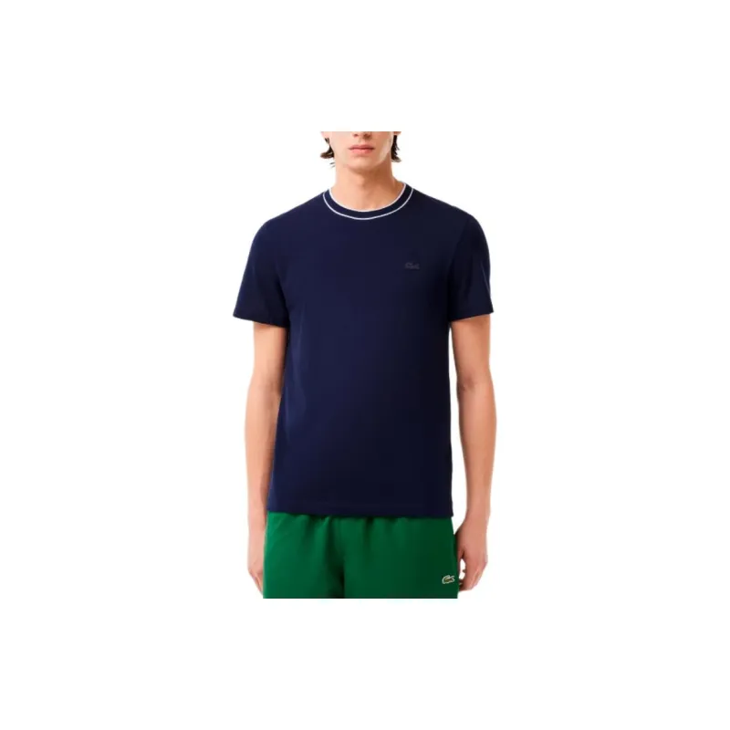 LACOSTE Crocodile appliqué Crew neck T shirt-3